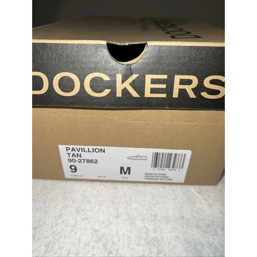 Dockers Men Slip On Pavilion Tan Beige Sz 9 Boat Shoe Canvas 90-27862